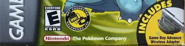 Pokémon LeafGreen Version, the ESRB box on its front