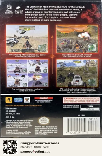 Smuggler's Run: Warzones Nintendo GameCube, NTSC box back