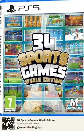 34 Sports Games: World Edition PlayStation 5, PAL box front