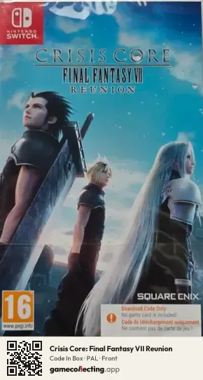 Crisis Core: Final Fantasy VII Reunion Nintendo Switch, PAL box front