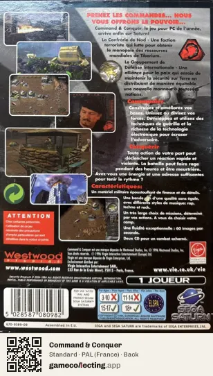 Command & Conquer Sega Saturn, France box back