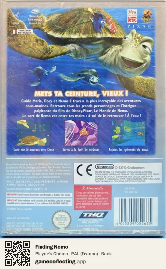 Finding Nemo Nintendo GameCube, France box back