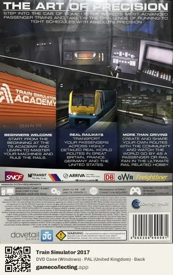 Train Simulator 2017 Computer, United Kingdom box back