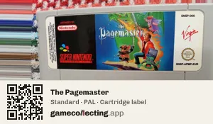 The Pagemaster Super Nintendo Entertainment System, PAL cartridge label