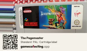 The Pagemaster Super Nintendo Entertainment System, PAL cartridge label