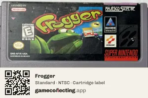 Frogger Super Nintendo Entertainment System, NTSC cartridge label