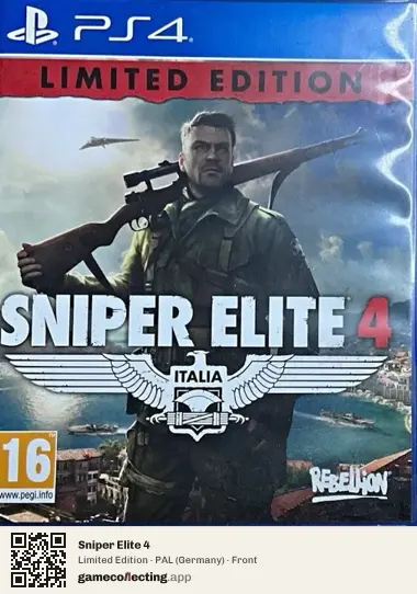 Sniper Elite 4 PlayStation 4, Germany box front