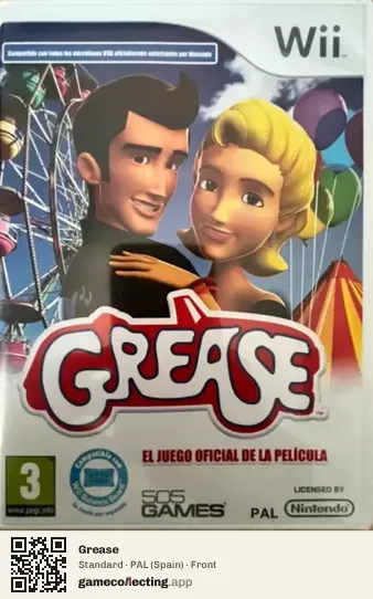 Grease Nintendo Wii, Spain box front