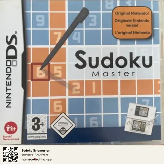 Sudoku Gridmaster Nintendo DS, PAL box front