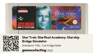 Star Trek: Starfleet Academy: Starship Bridge Simulator Super Nintendo Entertainment System, PAL cartridge label