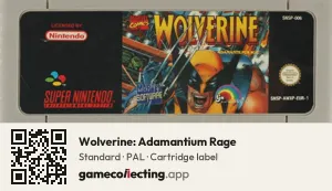 Wolverine: Adamantium Rage Super Nintendo Entertainment System, PAL cartridge label
