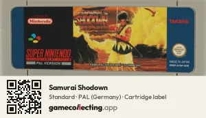Samurai Shodown Super Nintendo Entertainment System, PAL cartridge label