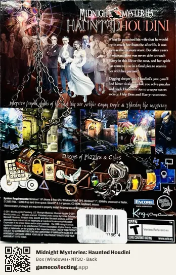 Midnight Mysteries: Haunted Houdini Computer, NTSC box back