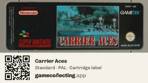 Carrier Aces Super Nintendo Entertainment System, PAL cartridge label