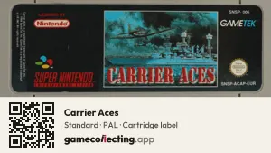 Carrier Aces Super Nintendo Entertainment System, PAL cartridge label