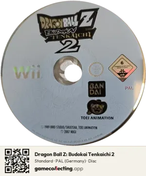 Dragon Ball Z: Budokai Tenkaichi 2 Nintendo Wii, PAL disc