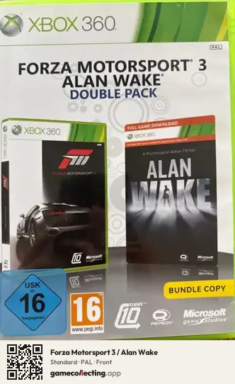 Forza Motorsport 3 / Alan Wake Xbox 360, PAL box front