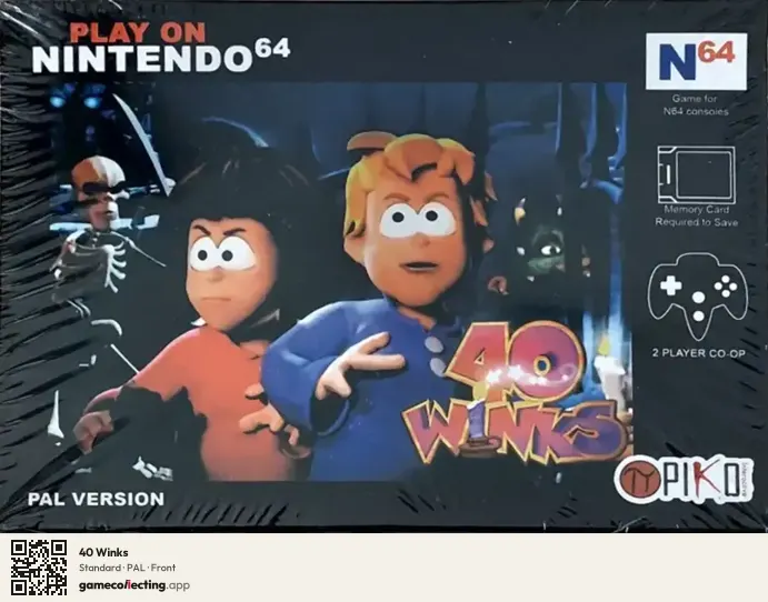 40 Winks Nintendo 64, PAL box front