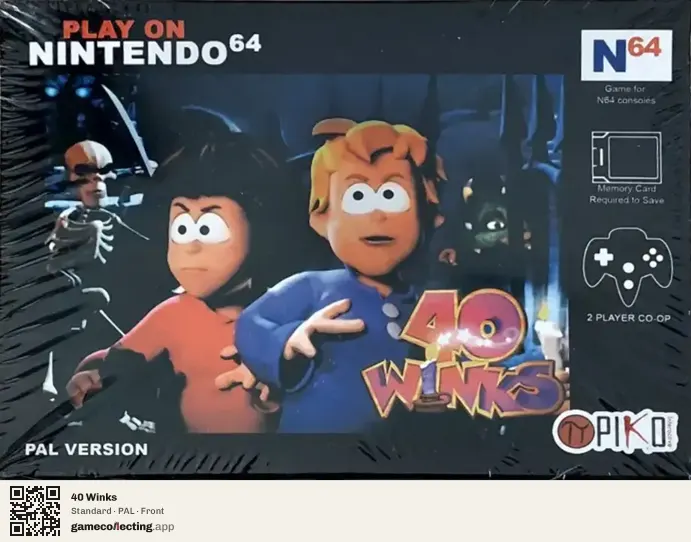 40 Winks Nintendo 64, PAL box front