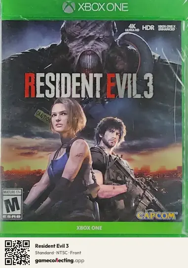Resident Evil 3 Xbox One, NTSC box front