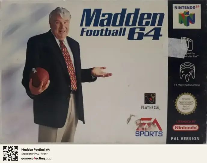 Madden Football 64 Nintendo 64, PAL box front