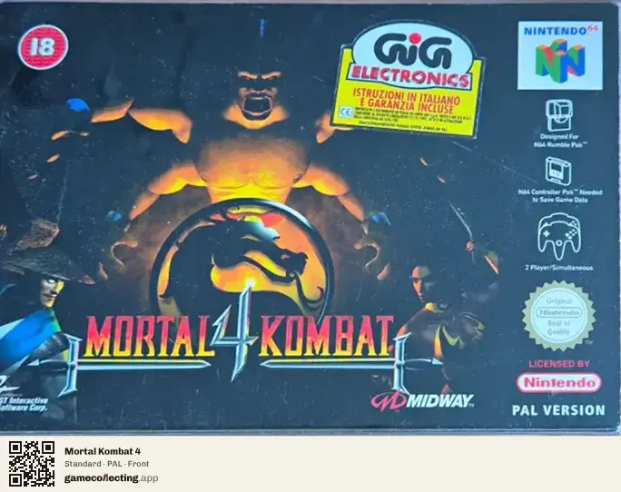 Mortal Kombat 4 Nintendo 64, PAL box front