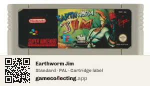 Earthworm Jim Super Nintendo Entertainment System, PAL cartridge label