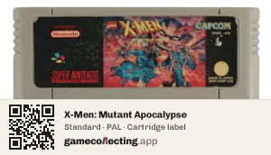 X-Men: Mutant Apocalypse Super Nintendo Entertainment System, PAL cartridge label