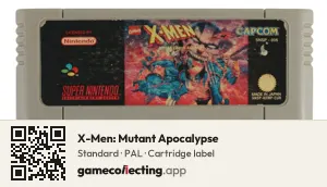 X-Men: Mutant Apocalypse Super Nintendo Entertainment System, PAL cartridge label