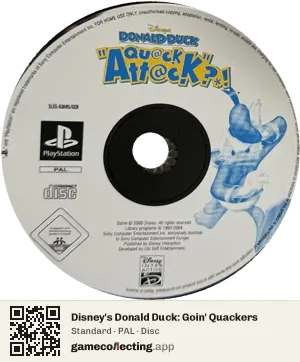 Disney's Donald Duck: Goin' Quackers PlayStation, PAL disc