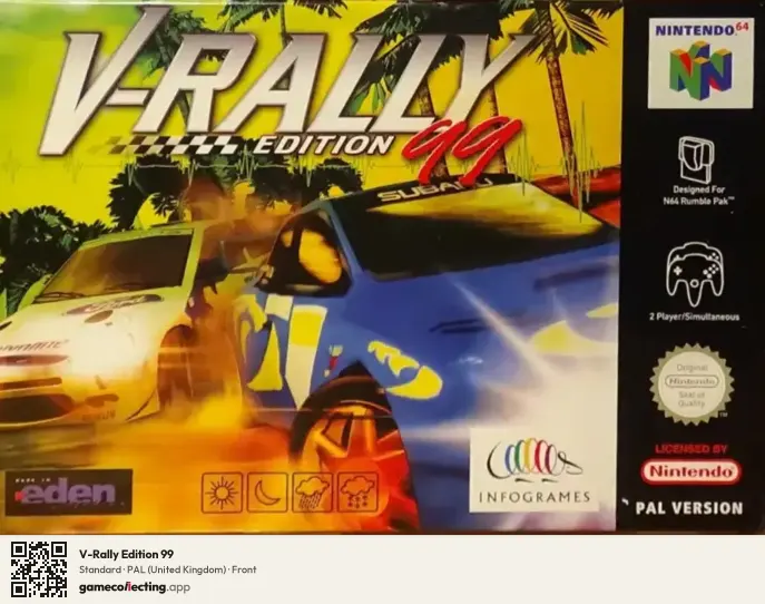 V-Rally Edition 99 Nintendo 64, United Kingdom box front