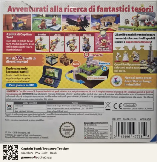 Captain Toad: Treasure Tracker Nintendo 3DS, Italy box back