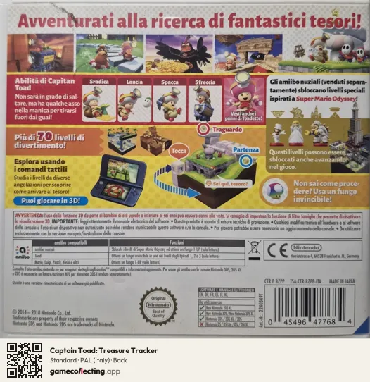 Captain Toad: Treasure Tracker Nintendo 3DS, Italy box back
