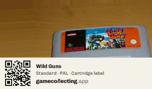 Wild Guns Super Nintendo Entertainment System, PAL cartridge label