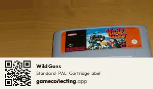 Wild Guns Super Nintendo Entertainment System, PAL cartridge label