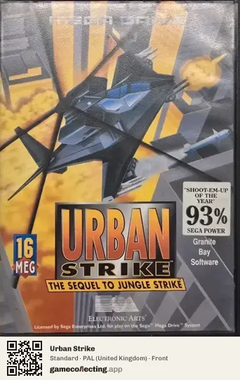 Urban Strike Sega Mega Drive / Genesis, United Kingdom box front