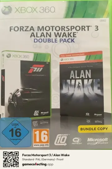 Forza Motorsport 3 / Alan Wake Xbox 360, Germany box front