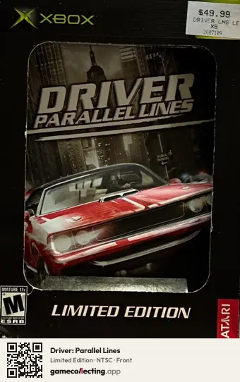 Driver: Parallel Lines Xbox, NTSC box front