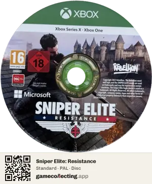 Sniper Elite: Resistance Xbox Series X, PAL disc