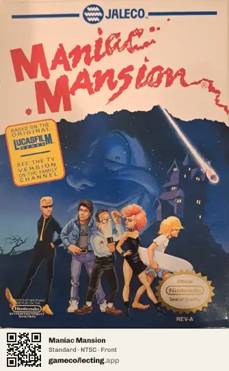 Maniac Mansion Nintendo Entertainment System, NTSC box front