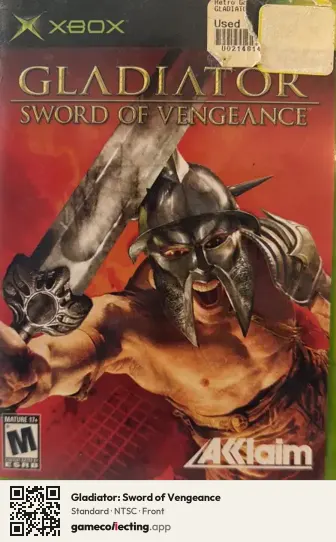 Gladiator: Sword of Vengeance Xbox, NTSC box front