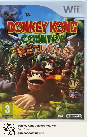 Donkey Kong Country Returns Nintendo Wii, PAL box front