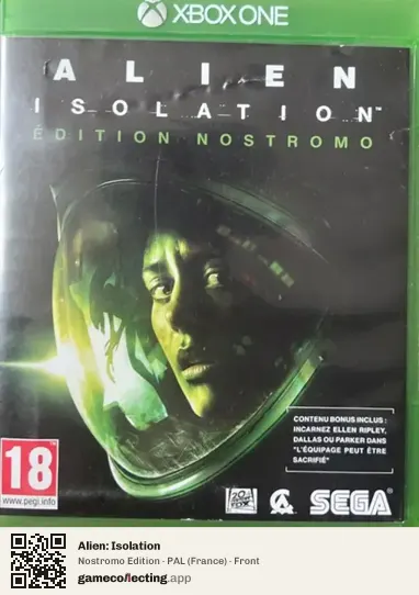 Alien: Isolation Xbox One, France box front