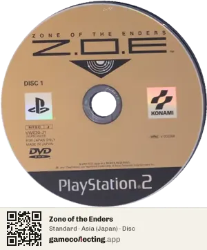 Zone of the Enders PlayStation 2, Asia disc