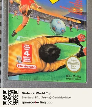 Nintendo World Cup Nintendo Entertainment System, PAL cartridge label
