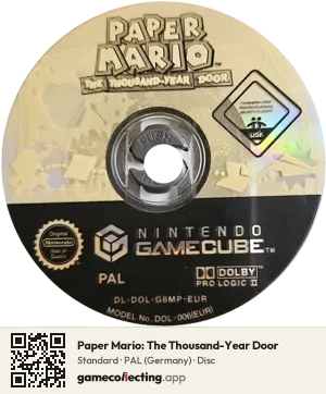 Paper Mario: The Thousand-Year Door Nintendo GameCube, PAL disc