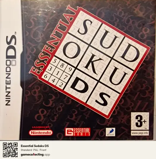 Essential Sudoku DS Nintendo DS, PAL box front