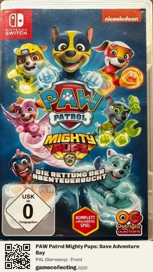PAW Patrol Mighty Pups: Save Adventure Bay Nintendo Switch, Germany box front