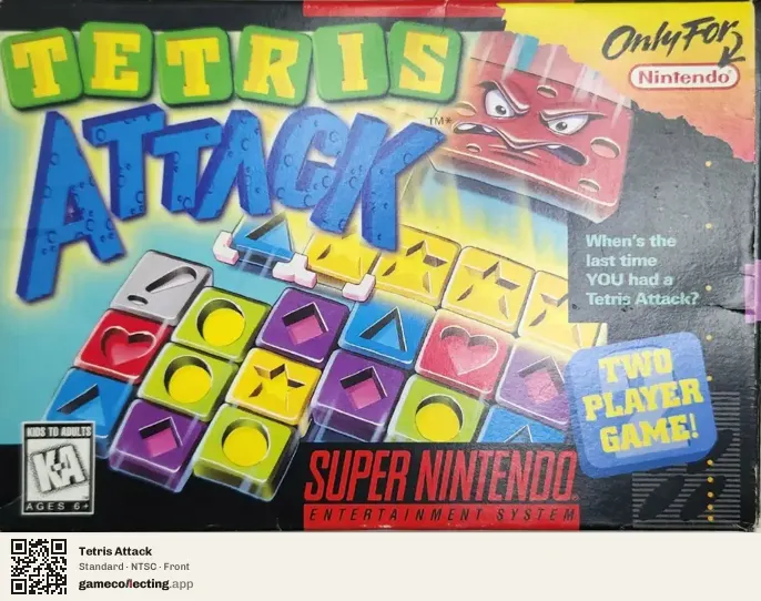 Tetris Attack Super Nintendo Entertainment System, NTSC box front
