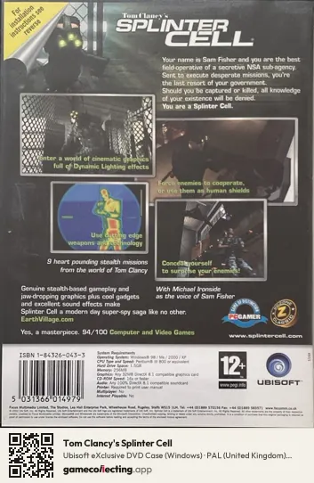 Tom Clancy's Splinter Cell Computer, United Kingdom box back